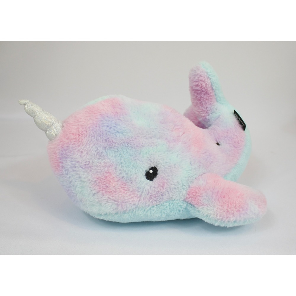FAO Schwarz Pastel Narwhal Plush Stuffed Animal Toy Lights Sounds Works 17"